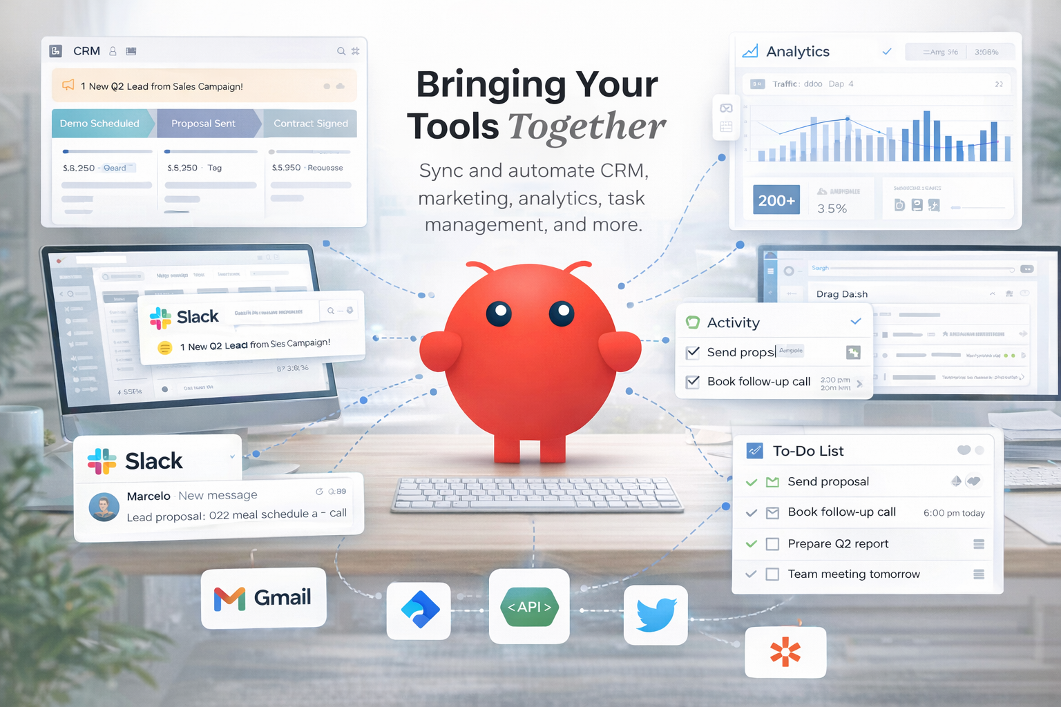OpenClaw acting as a second brain connecting CRM, marketing automation, task management and analytics platforms.